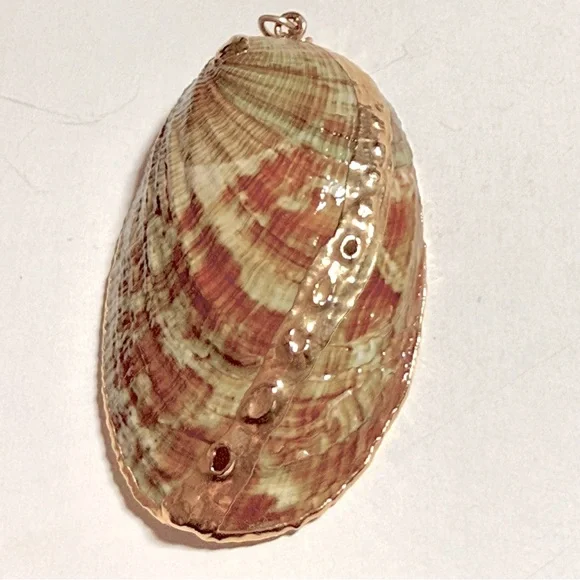 Vintage Abalone Shell Pendant With Gold Overlay EUC - Picture 2 of 8